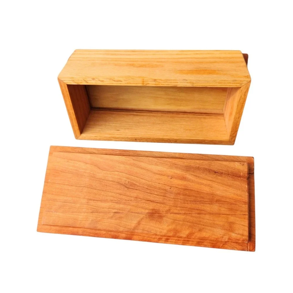 Handcrafted Two-tone Raw Art Deco Wooden Jewelry Trinket Box Legs‎ Howkinson ?